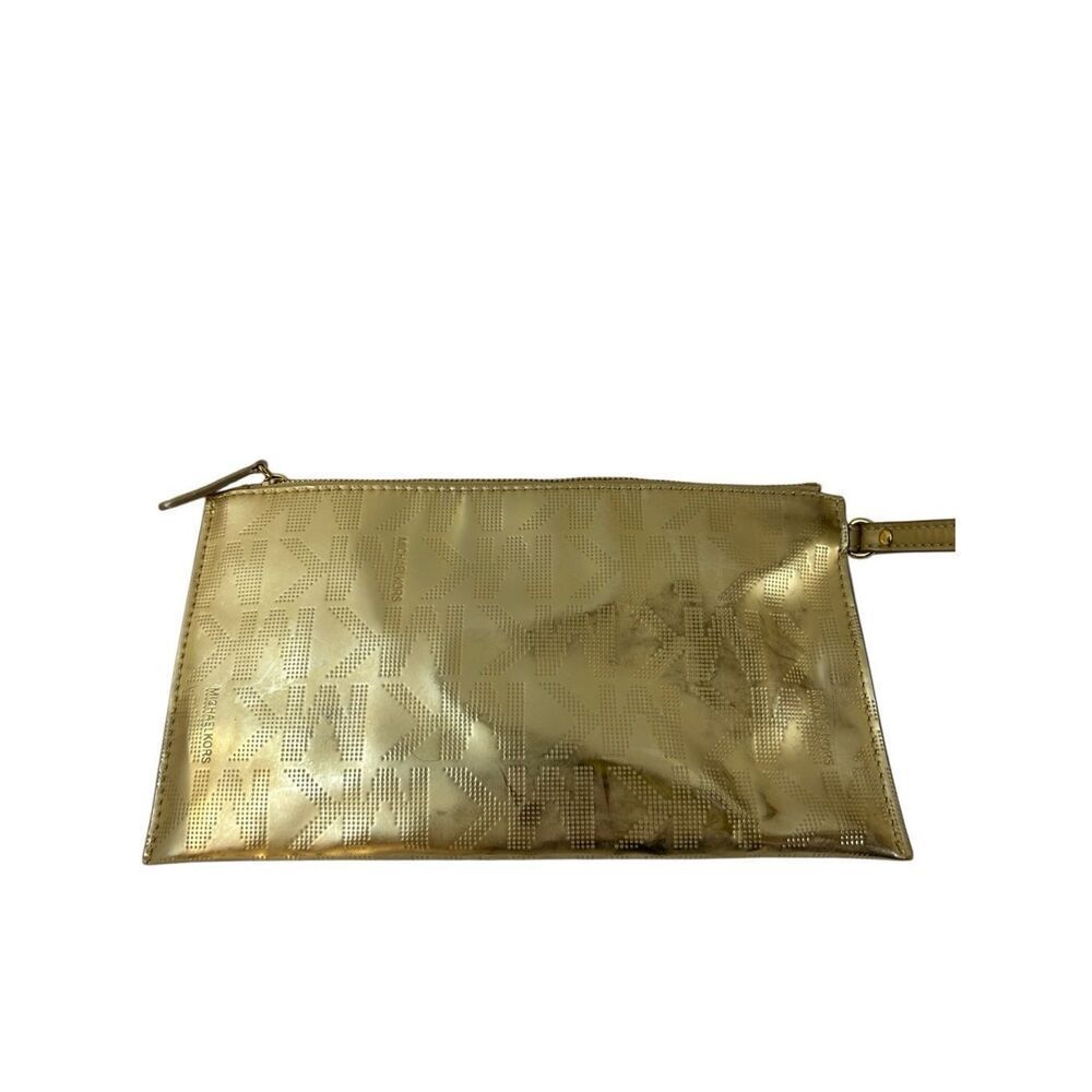 MK Michael Kors 10"x5"‎ zipper clutch gold $79